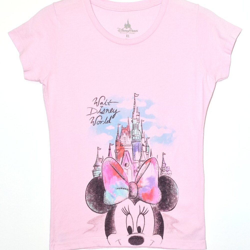 Disney Parks Walt Disney World Minnie Mouse Short Sleeve Pink T-Shirt